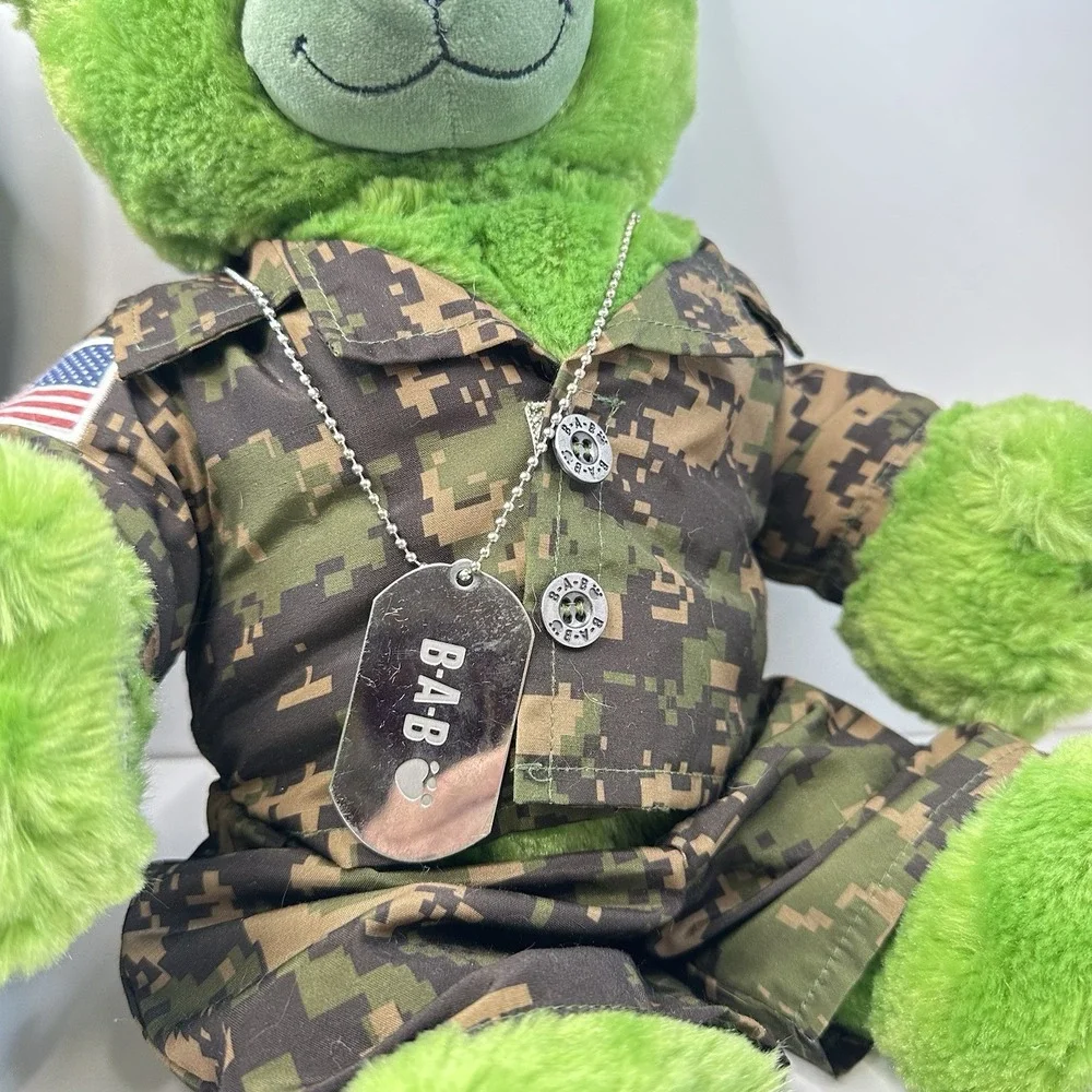 Build A Bear Super Hero Lot of 2 Bears Hulk in Fatigues and Batman with Mask